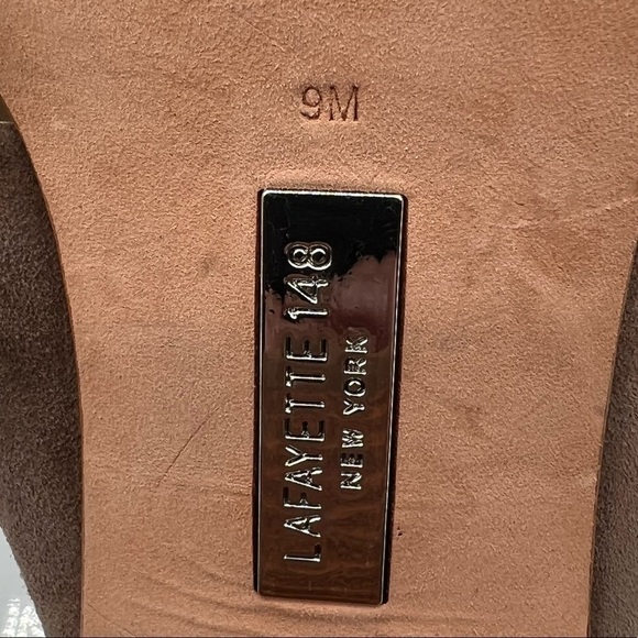 Lafayette 148 New York Brown Suede Strappy Block Heel Sandals Size 9 Women’s - Picture 4 of 9